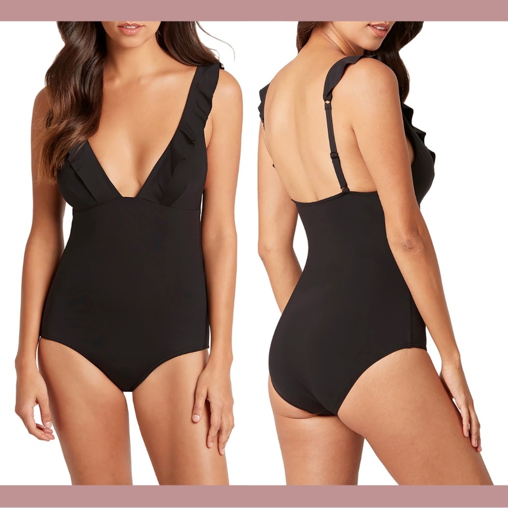 NEW $125 Sea Level [ 4 US ] Ruffle‎ Frill One-Piece Swimsuit in Black